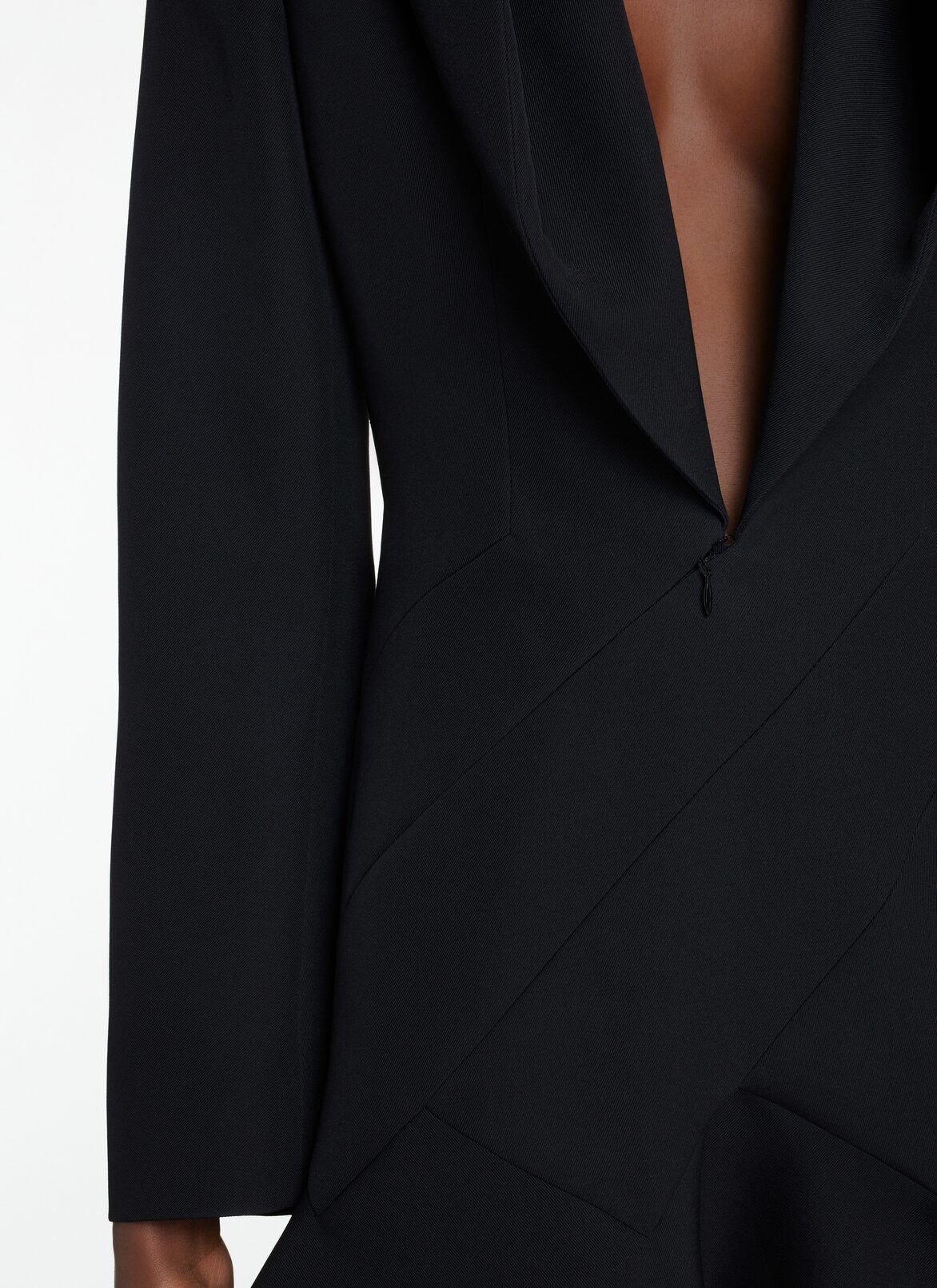 HOODED TAILORED DRESS ALAÏA BLACK HOODED TAILORED DRESS